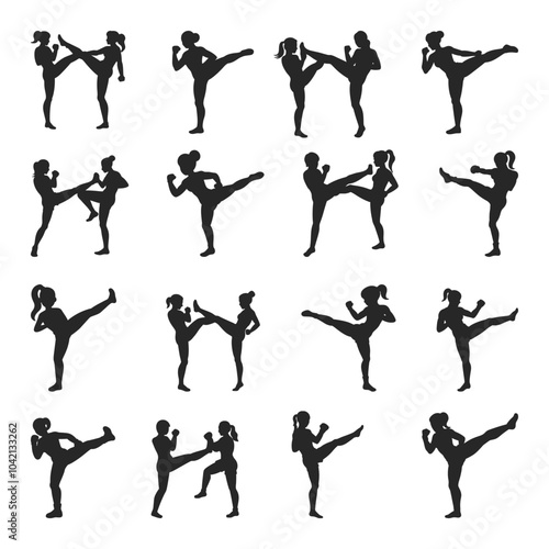 Kickboxing SVG, Kickboxing Silhouette, boxer Vector, Martial Arts Clipart,