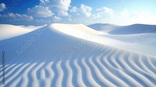 Serene White Sand Dunes Under a Clear Blue Sky