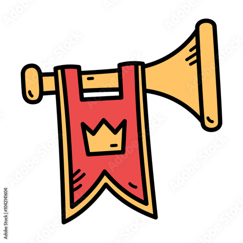 Kingdom Trumpet Doodle Illustration