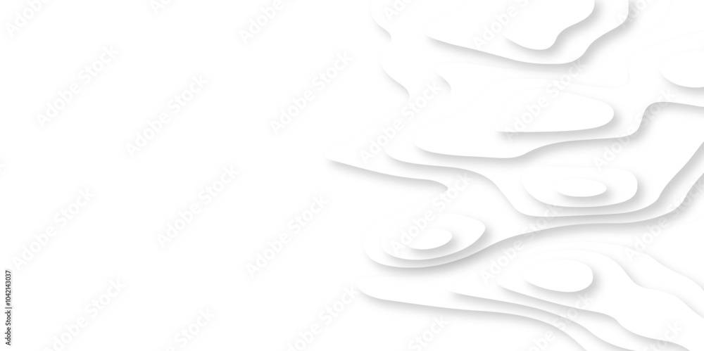 Obraz premium Minimal abstract vector wave carve diamond topography line circle creative 3d papercut white background. Luxury white wave and empty space for texture art design.