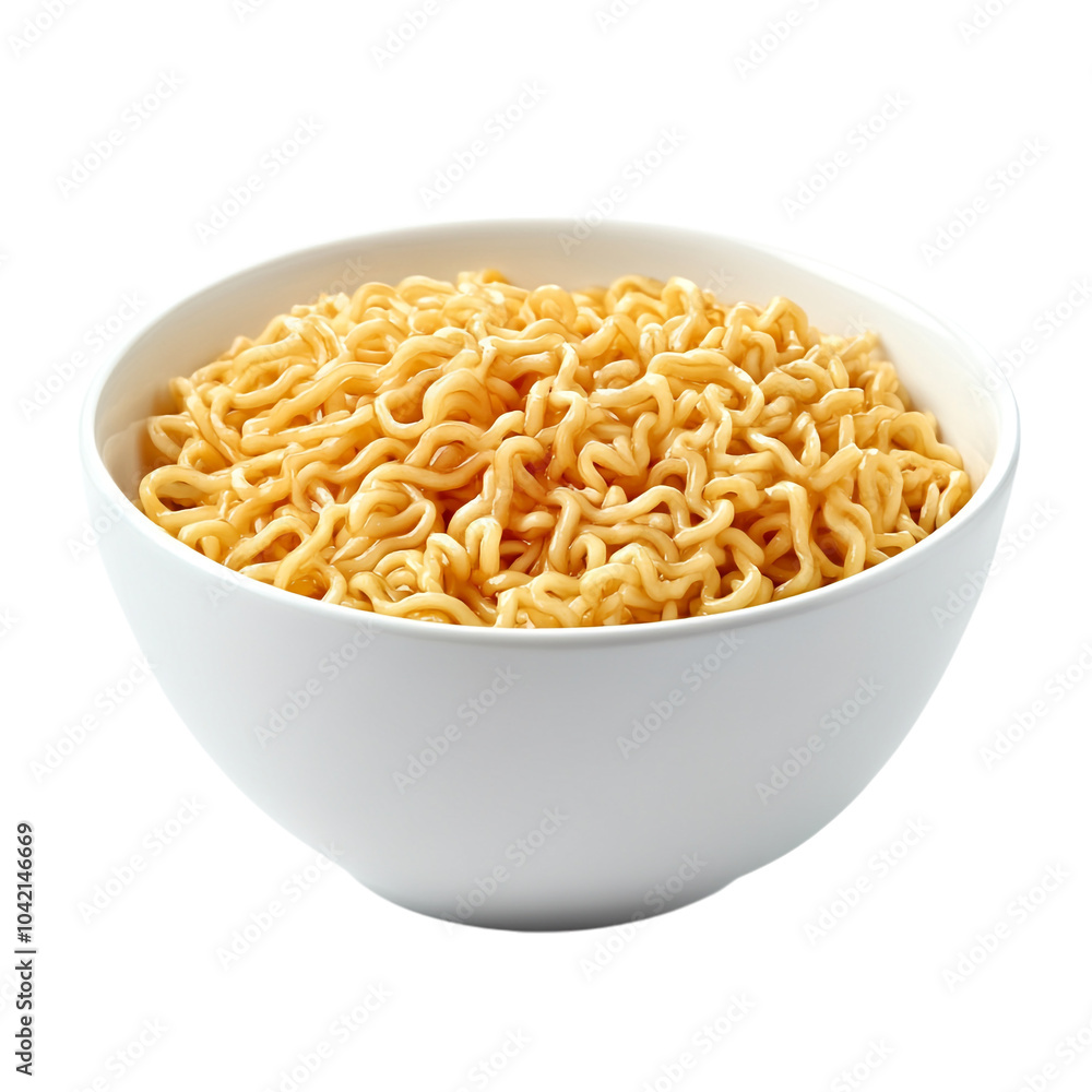 Mall Souvenir Noodles in a White Bowl on transparent background Mall Souvenir Noodles in a White Bowl on transparent background