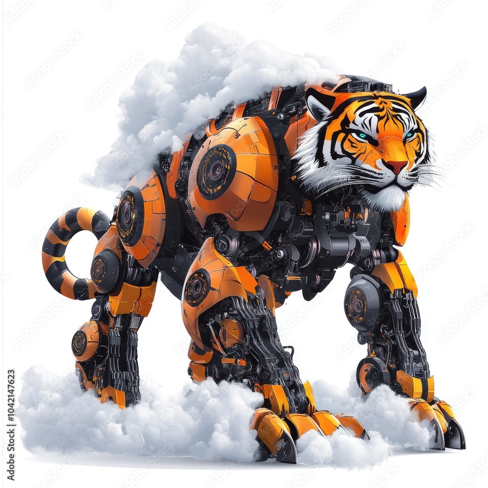 tiger cub on a white background