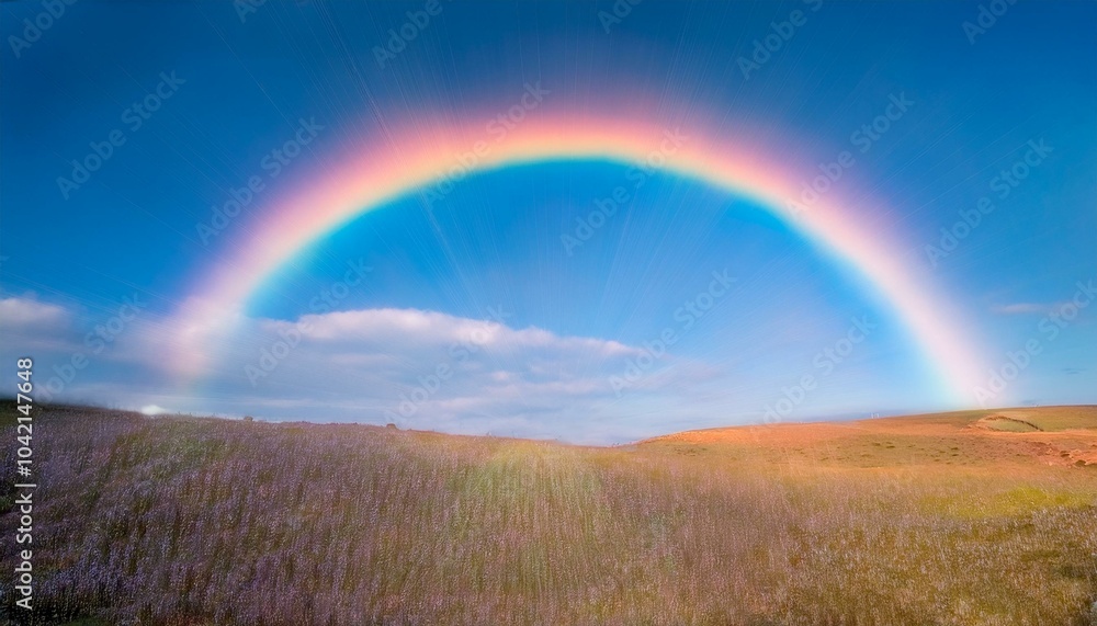 비온 뒤 무지개가 뜬 하늘