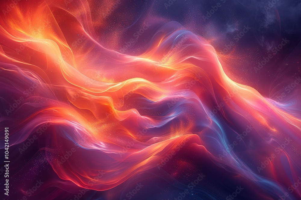 swirling abstract forms with radiant, pulsating light effects swirling abstract forms with radiant, pulsating light effects