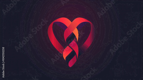 heart on black background