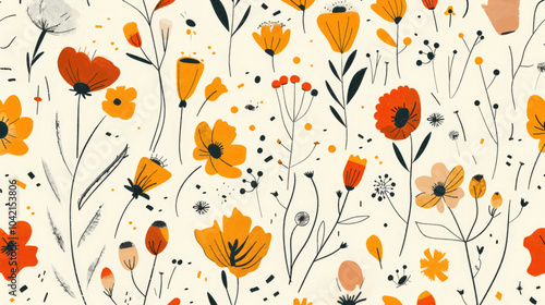 seamless pattern with flowers