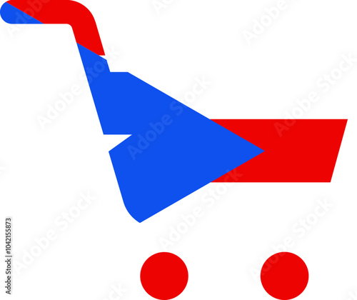 Puerto Rico flag on Mono Cart Icon