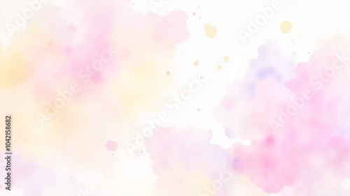 Soft pastel watercolor background with delicate splashes and copy space 