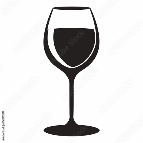 Wine glass silhouette vector illustration on white background