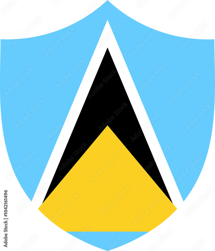Shield Icon of Saint Lucia Flag Shield Icon of Saint Lucia Flag