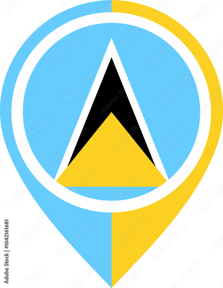 Map Icon Inside Saint Lucia Flag Map Icon Inside Saint Lucia Flag