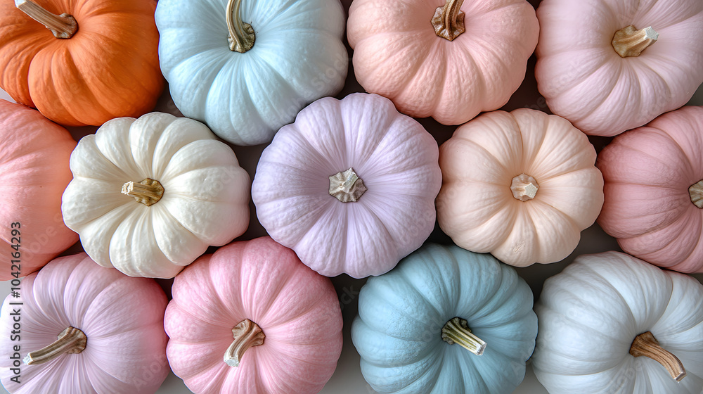 A colorful pastel pumpkins A colorful pastel pumpkins
