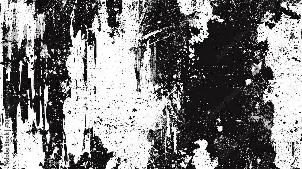 A unique blend of black and white with varying textures, depicting acrylic paint splatters and drips that represent artistic expression. This artwork creates a dynamic visual impact A unique blend of black and white with varying textures, depicting acrylic paint splatters and drips that represent artistic expression. This artwork creates a dynamic visual impact
