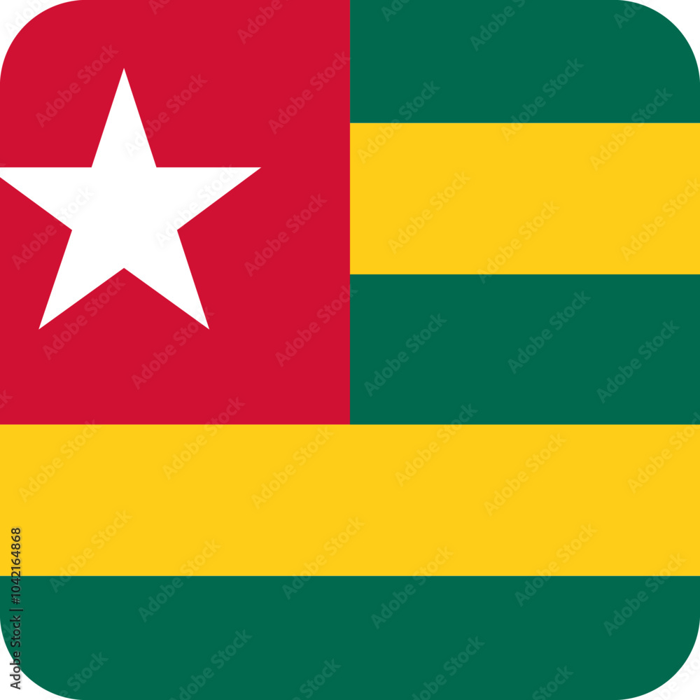 Togo Flag Square Icon Togo Flag Square Icon