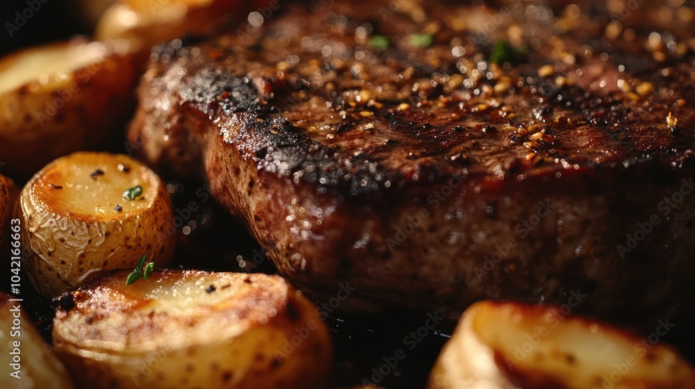 Close-Up of a Juicy Steak Close-Up of a Juicy Steak