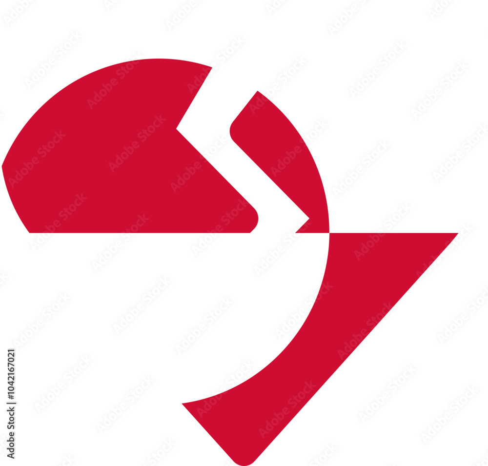 Greenland Flag On Broken Heart Icon Greenland Flag On Broken Heart Icon