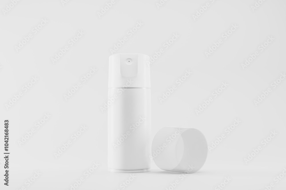 can of air freshener mockup on white background. 3d rendering can of air freshener mockup on white background. 3d rendering