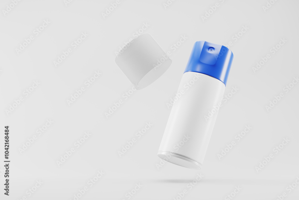can of air freshener mockup on white background. 3d rendering can of air freshener mockup on white background. 3d rendering