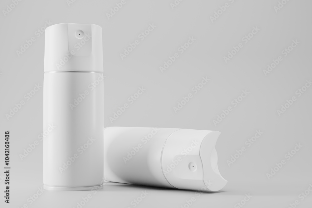 can of air freshener mockup on white background. 3d rendering can of air freshener mockup on white background. 3d rendering