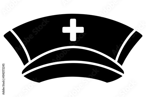 nurse hat icon vector, medical symbol vector