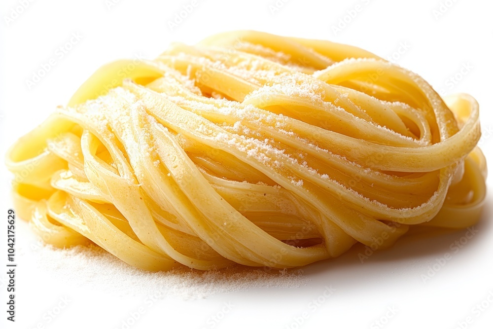 Freshly Made Udon Noodles on white background Freshly Made Udon Noodles on white background