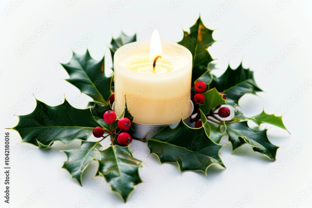 Glowing candle in a peaceful evening atmosphere Glowing candle in a peaceful evening atmosphere