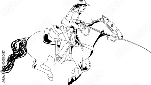 Breakaway Roping Vector file, rodeo cowboy western Vector cut file