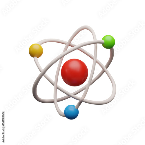 3D molecule structure, vector atom, orbital electrons, nuclear energy, physics scientific research, molecular chemistry