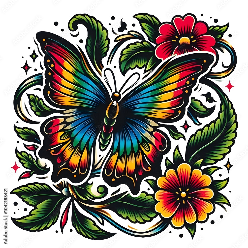 Vibrant Butterfly and Blossoms
Vibrant Butterfly and Blossoms