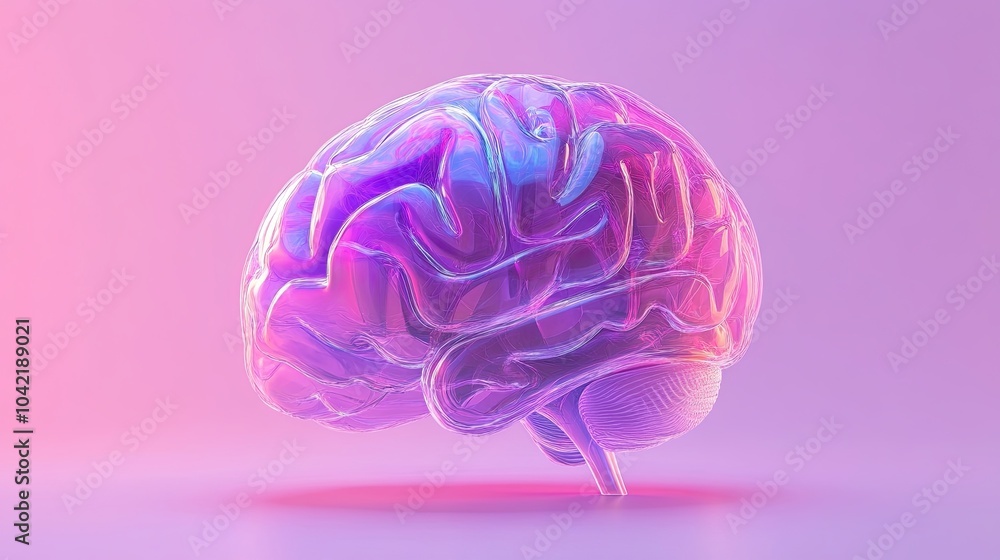 Anatomical brain shown close-up in 3D. The model is made of plastic. Illustration for banner, cover, brochure or presentation. Anatomical brain shown close-up in 3D. The model is made of plastic. Illustration for banner, cover, brochure or presentation.