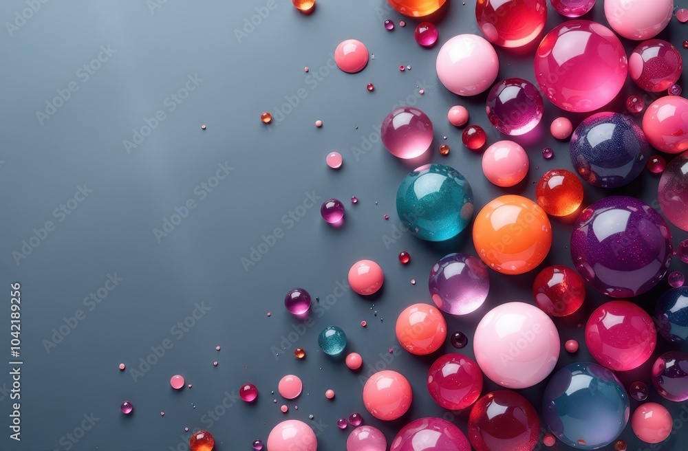mulriColor Glossy Droplets on a Gray Background - Bright and Beautiful Design Art Trend, Background for a Card, Advertisement mulriColor Glossy Droplets on a Gray Background - Bright and Beautiful Design Art Trend, Background for a Card, Advertisement