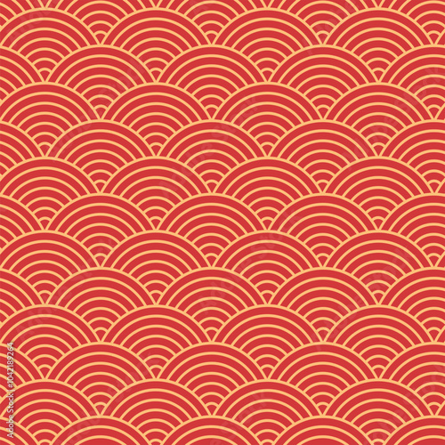 Vector graphic seamless red and yellow abstract pattern Wrapping design