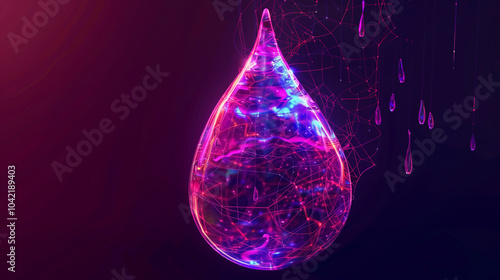 Holographic fluid liquid drop illustration 32k, full ultra hd, high resolution photo