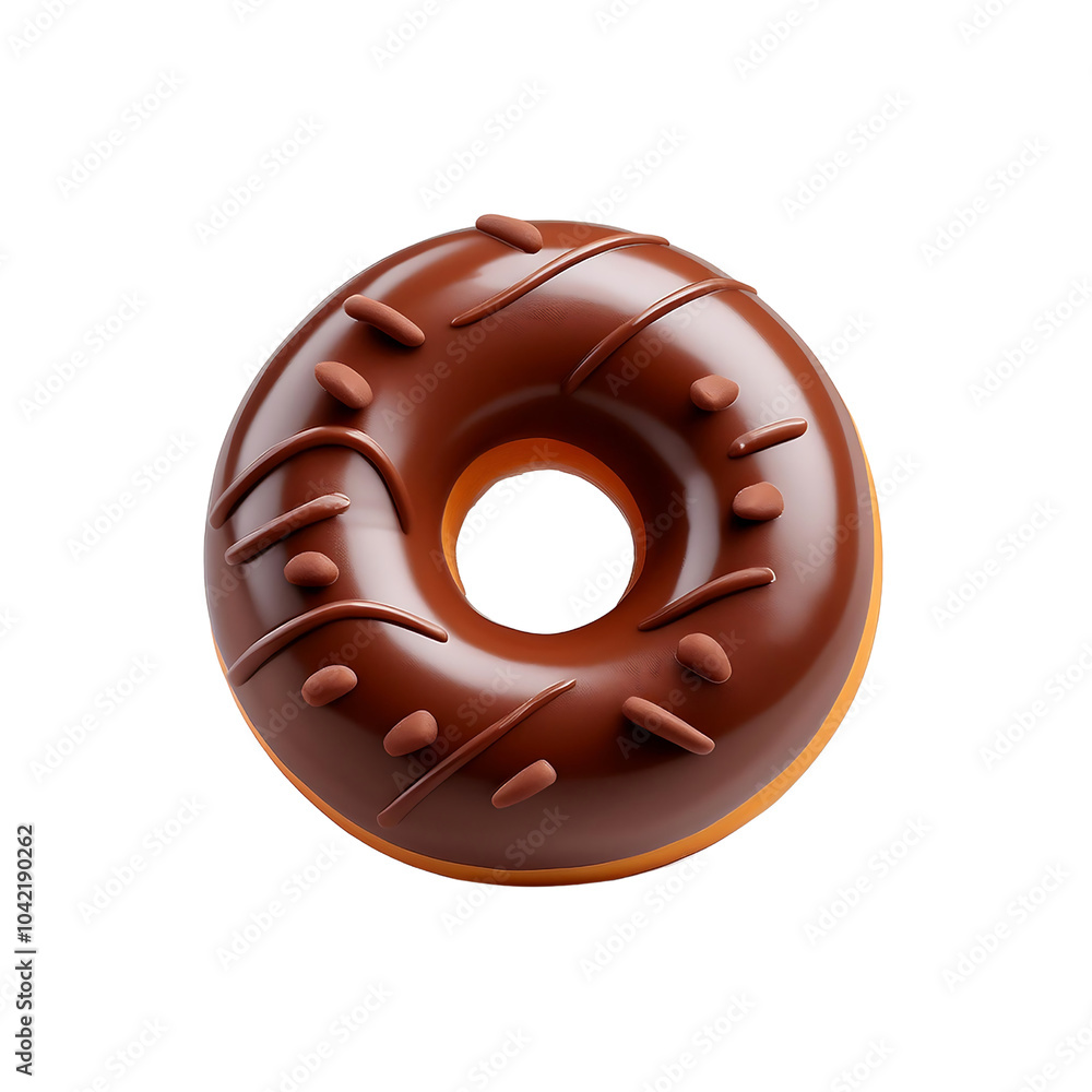 3d toy chocolate donut isolated on transparent background 3d toy chocolate donut isolated on transparent background