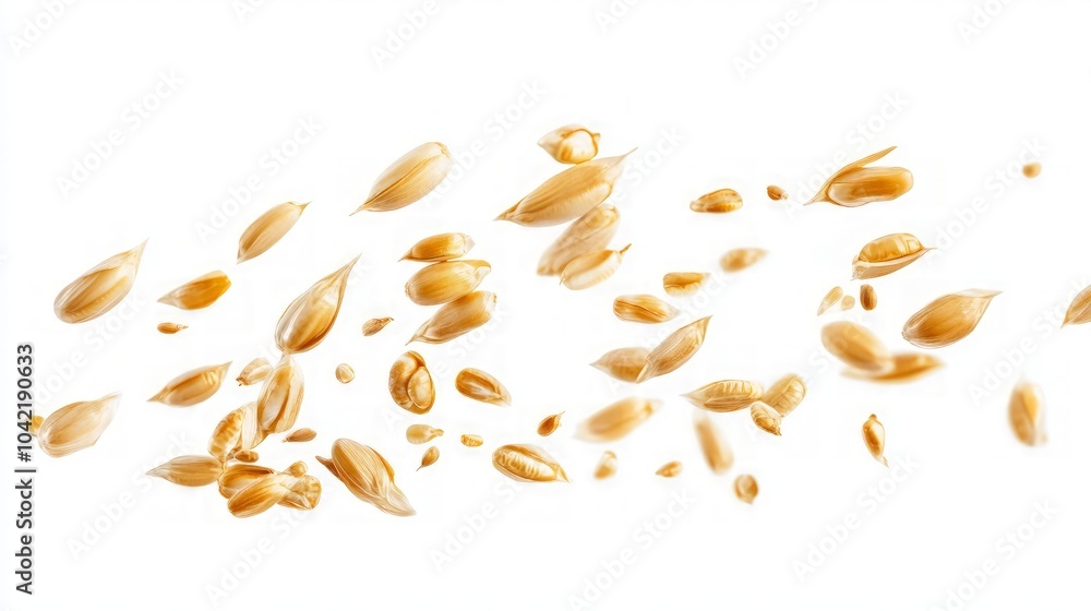 Dynamic scattering of corn seeds in mid-air, showcasing vibrant colors and intricate details, creating a sense of movement and vitality in an agricultural context. Dynamic scattering of corn seeds in mid-air, showcasing vibrant colors and intricate details, creating a sense of movement and vitality in an agricultural context.