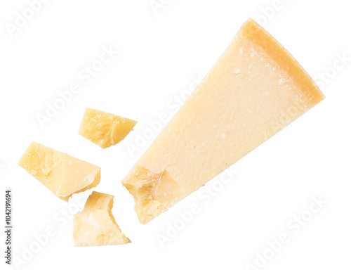 Parmesan cheese isolated. png file
