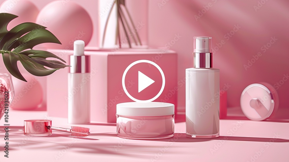 beauty make up cosmetics intro play button beauty make up cosmetics intro play button