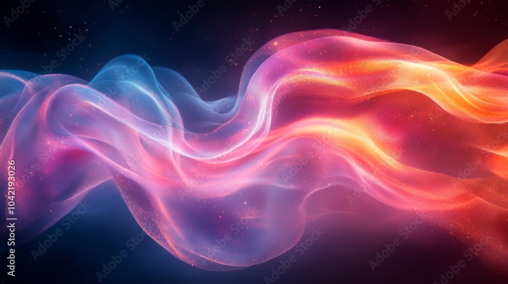 Vibrant waves of color gently intertwine in a cosmic setting, producing a mesmerizing and tranquil effect, evoking a sense of dreaminess. Vibrant waves of color gently intertwine in a cosmic setting, producing a mesmerizing and tranquil effect, evoking a sense of dreaminess.