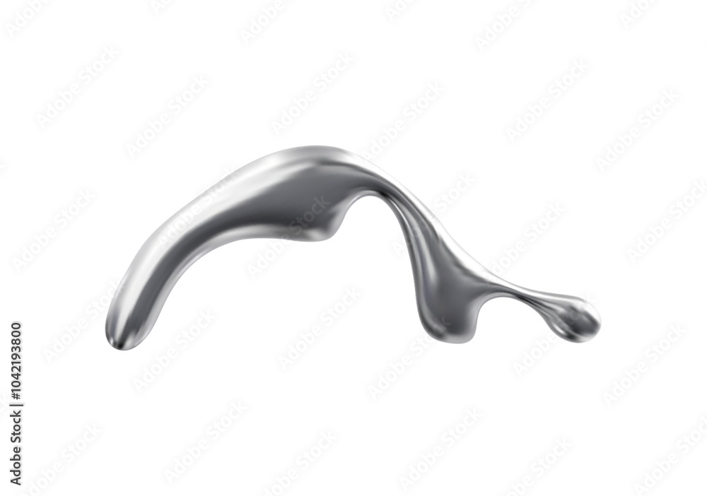 Vector illustration of abstract shape in chrome liquid Y2K style. Vector illustration of abstract shape in chrome liquid Y2K style.