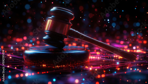 Digital Gavel Symbolizing Law and Technology