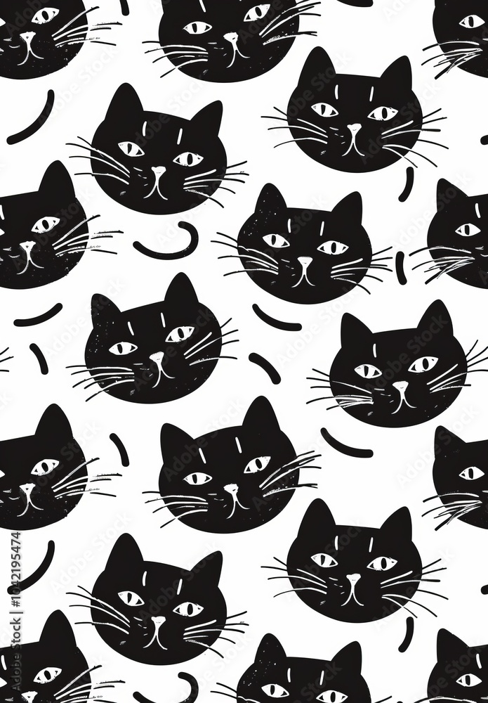 pattern black cats background. pattern black cats background.