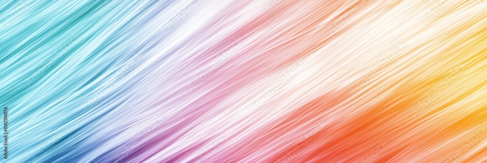 Obraz premium 色とりどりの流れる線が調和する抽象的なアート作品、幻想的な雰囲気が漂う