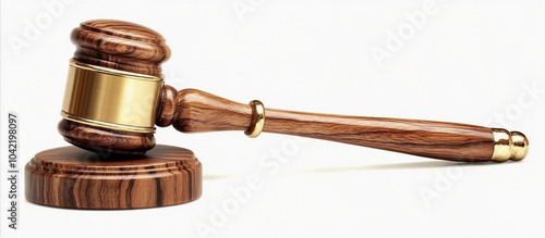 Auction Isolated On White: Auction Concept, Auction Gavel Isolated On White Background, Auction Online, Auction Bid, Auction Hammer