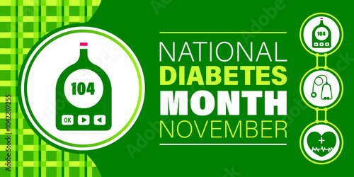 Diabetes Awareness Month background template on November