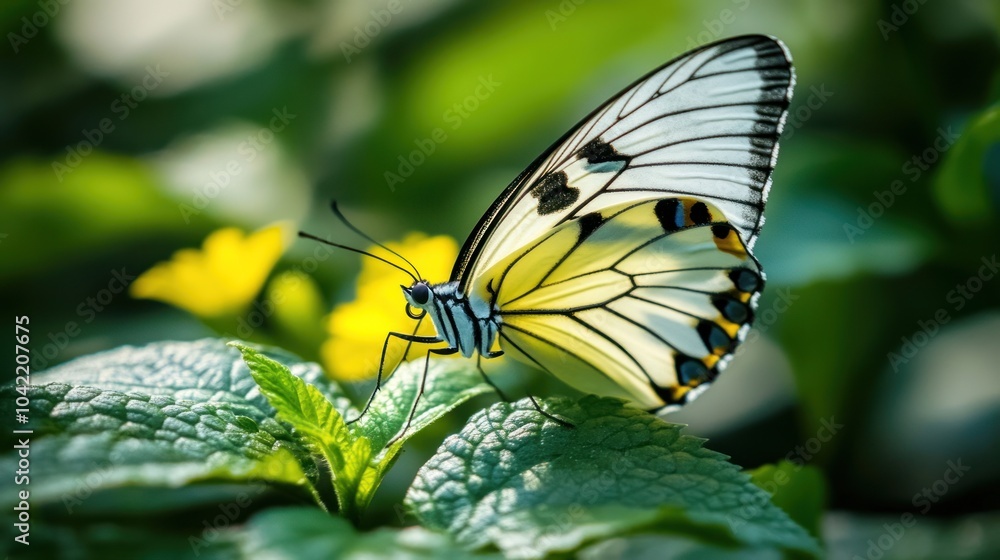 Fototapeta premium Butterfly on a Leaf