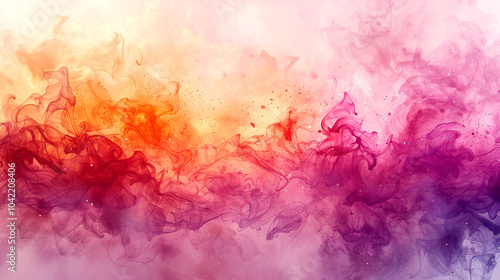 Vibrant swirls of colored smoke dance gracefully in a dreamy abstract landscape