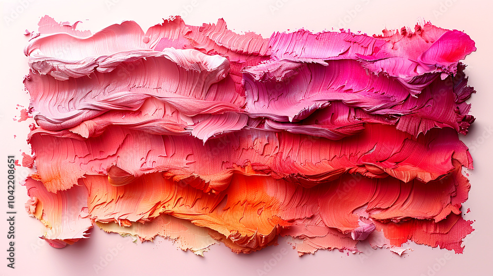 Fototapeta premium Vivid layers of vibrant pinks and oranges create a mesmerizing abstract artwork