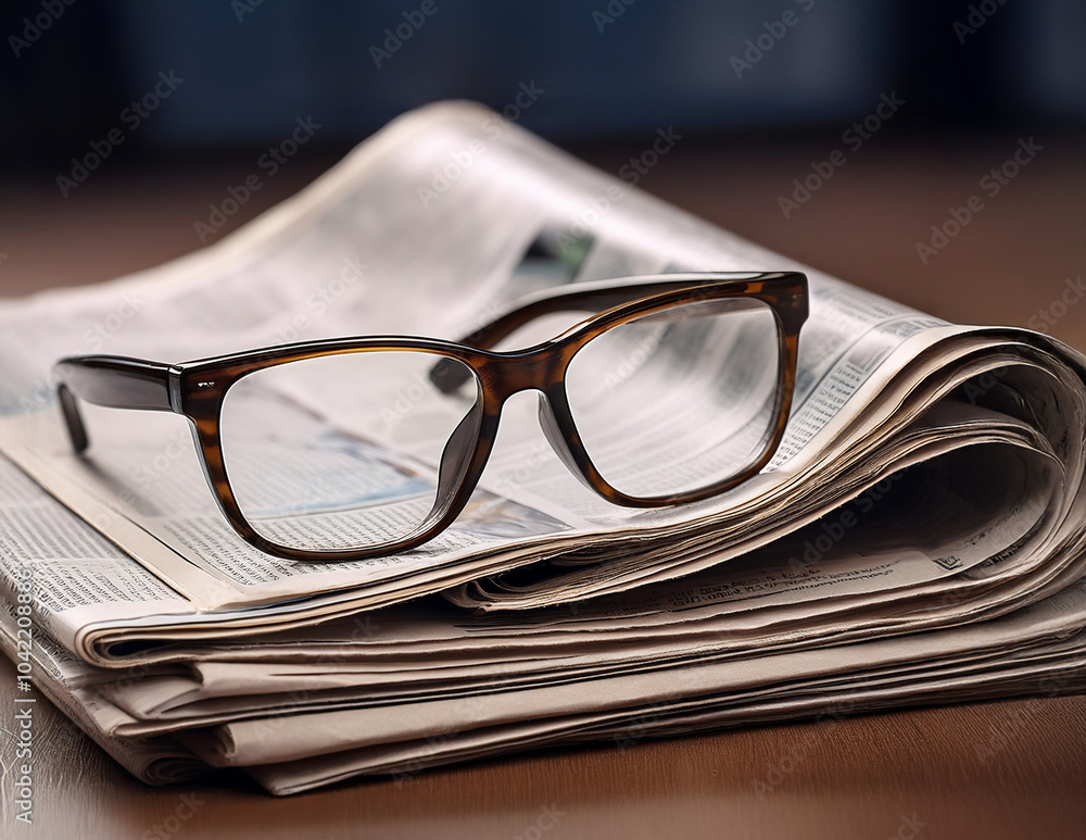 Ein Brille auf einer Zeitung