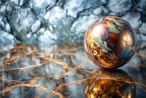 Reflected metallic colored marble textured background