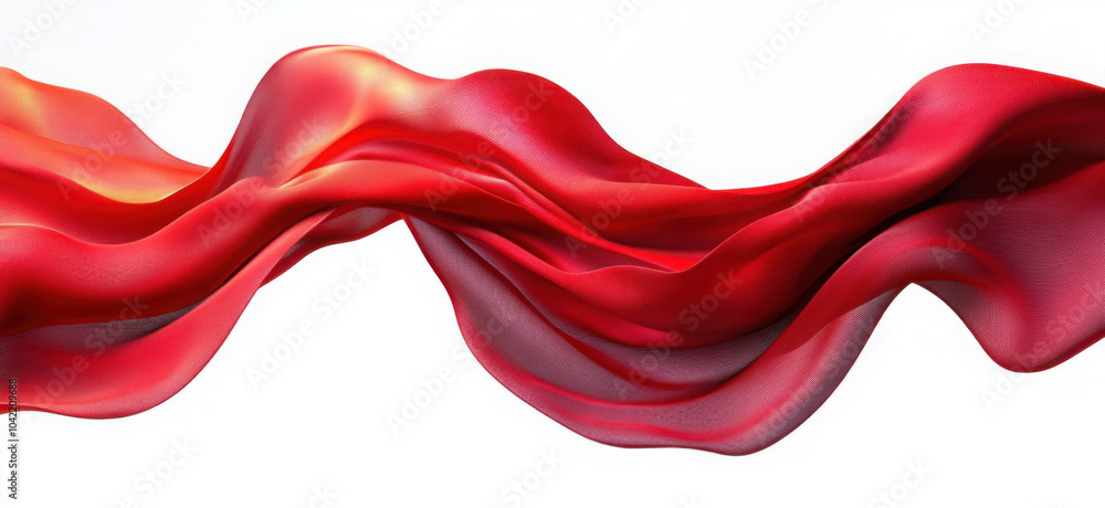 Fototapeta premium Floating elegant red fabric, cut out